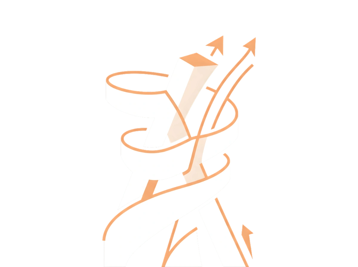 Illustration showing the upward spiral, with each pillar reinforcing the next